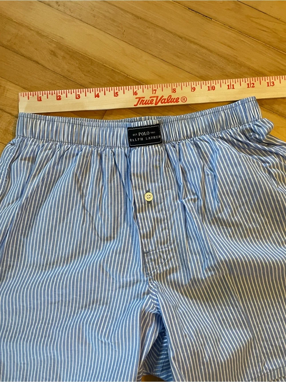 POLO RALPH LAUREN Boxer Shorts Blue White Stripe Sleep Loungewear Unisex Small